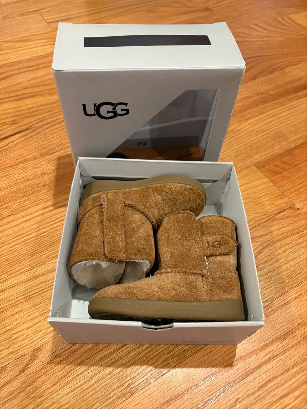 UGG Chestnut Suede Shearling-Lined Toddler Boots